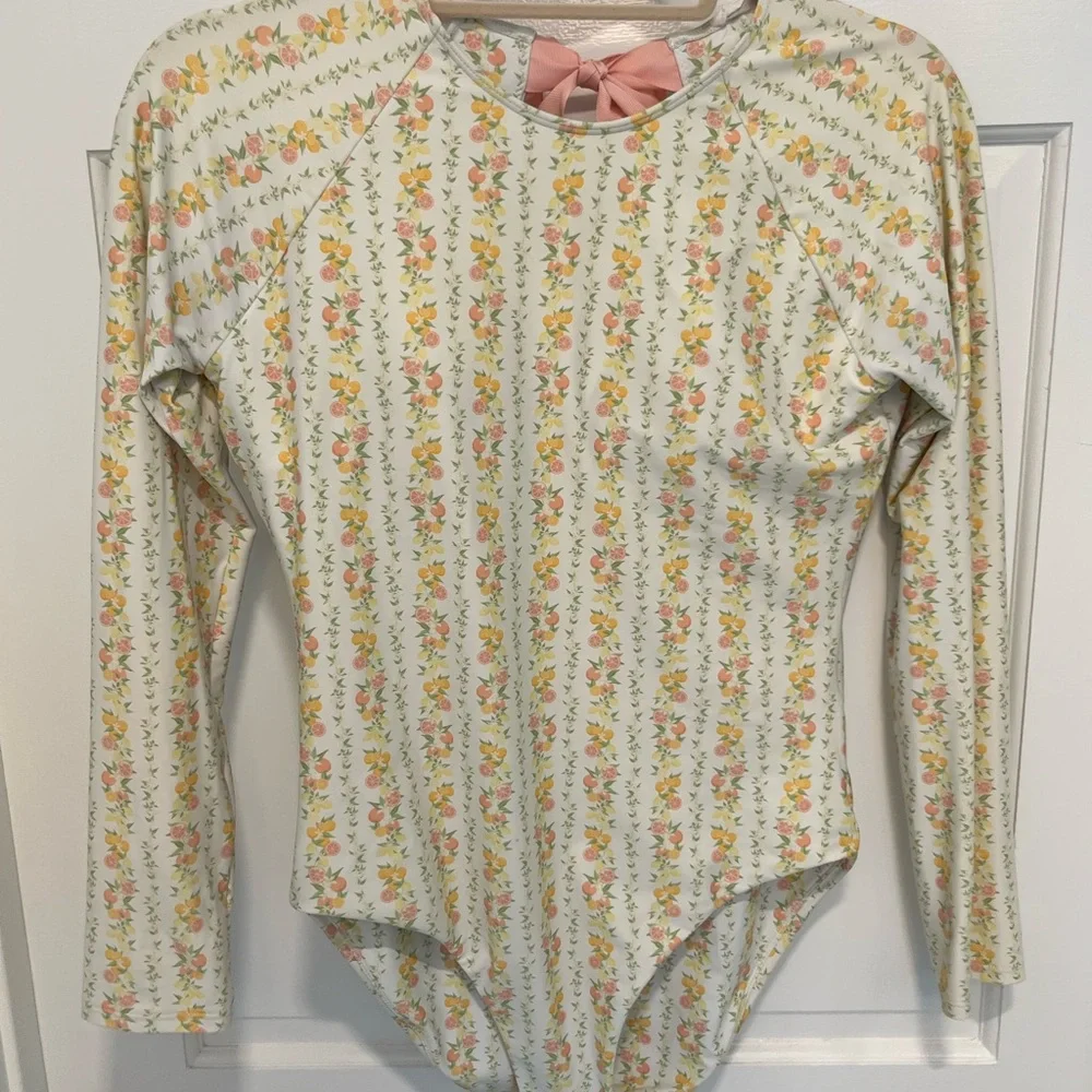 Minnow Women's Linear Citrus Rashguard One Piece - Picture 2 of 7